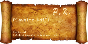 Plavsitz Kál névjegykártya